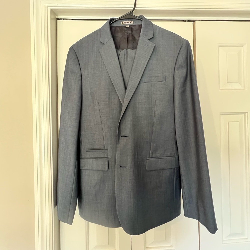 Grey/blue Express suit M/L and 32x30 slim pants